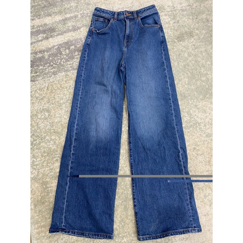 Pink Victoria's Secret High Rise Wide Leg Jean Size 2 - 70s Medium Wash